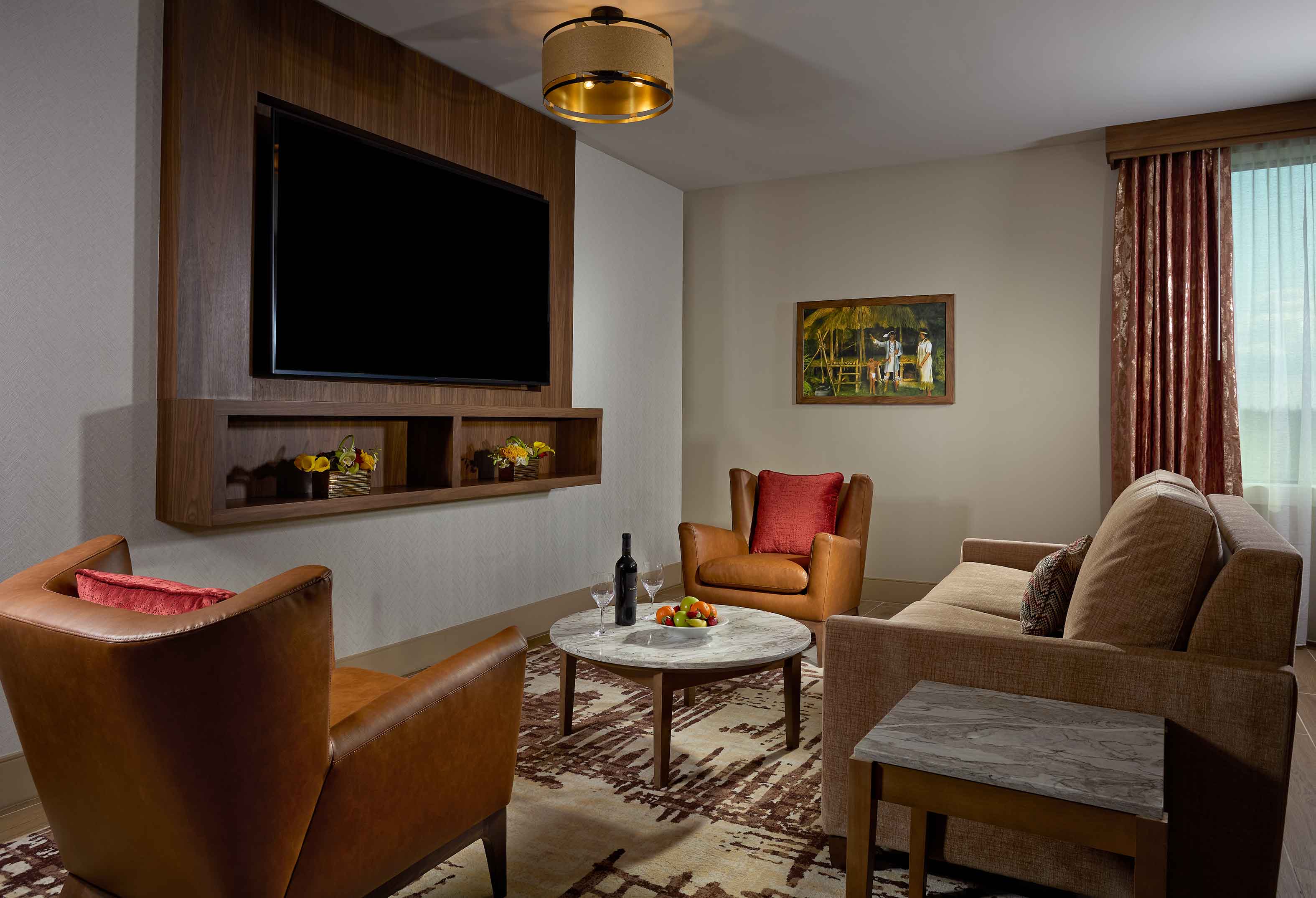 Seminole Suite living area with couch and chairs